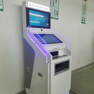 A4対応ドキュメントスキャナーとA4対応プリンターを備えた、デュアルスクリーン式のセルフサービス型ドキュメントスキャン、コピー、印刷キオスク端末。