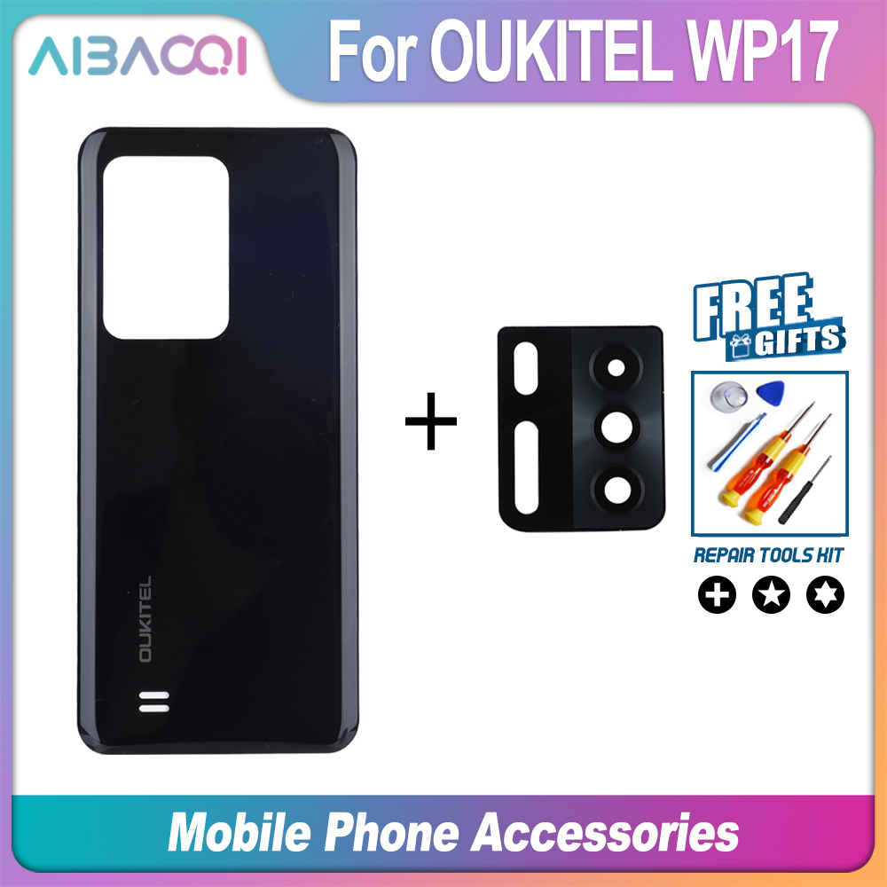 AiBaoQi 真新しいバッテリーカバー Oukitel WP17 WP27 保護バックケースカメラガラス修理交換アクセサリー