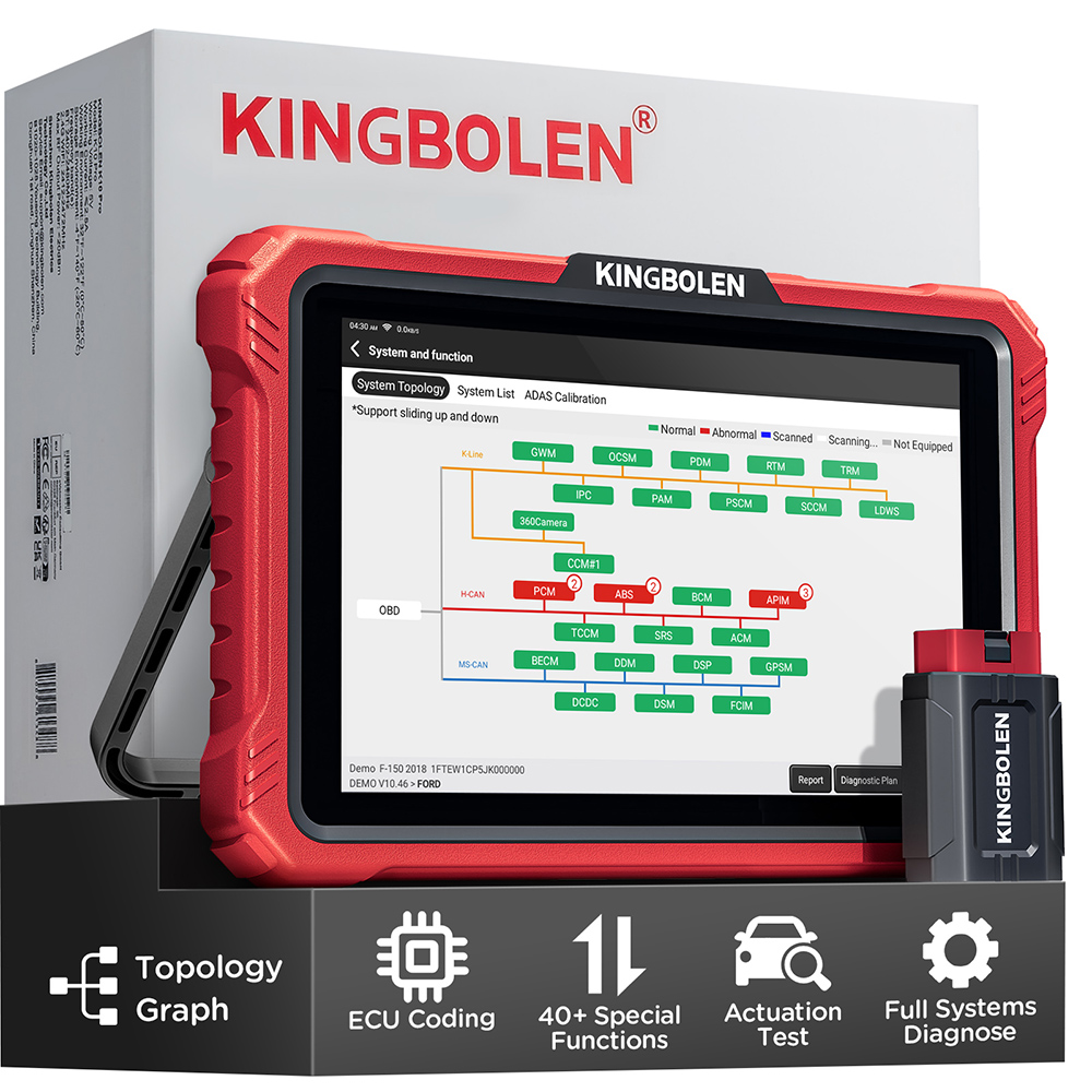 KINGBOLEN K10 PRO フルシステム診断ツール ECU コーディング アクティブスキャン 40 リセット OBD2 スキャナー トポロジー マッピング カースキャン CAN FD DOIP