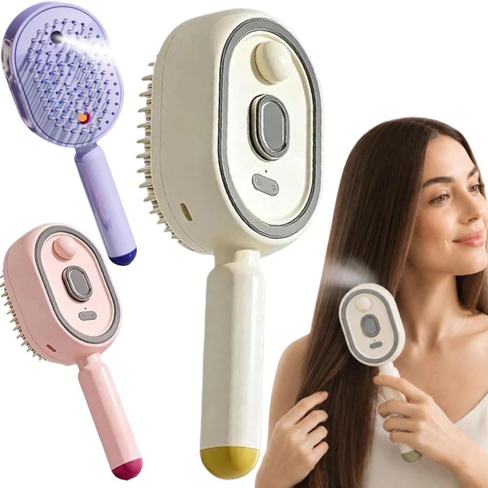 多機能マッサージコーム、電気スプレーエアクッション頭皮マッサージャー、セルフクリーニングエッセンシャルオイルヘアケアコーム、女性へのギフト