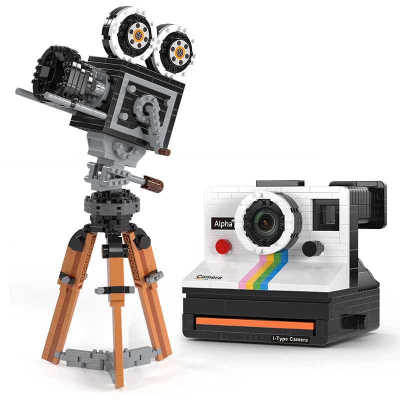 802 個ミニビルディングブロックヴィンテージモデルポラロイドレトロカメラ大人コレクション装​​飾品アイデアシリーズおもちゃ女の子の誕生日プレゼント