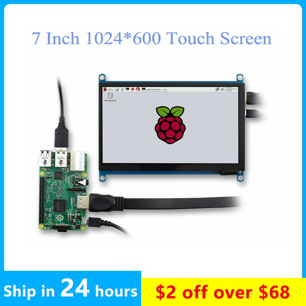 ポータブル 1024x600 HD ディスプレイ 7 インチ TFT LCD タッチスクリーンパネルミニ PC HDMI モニター USB ドライバサポートなし Raspberry Pi
