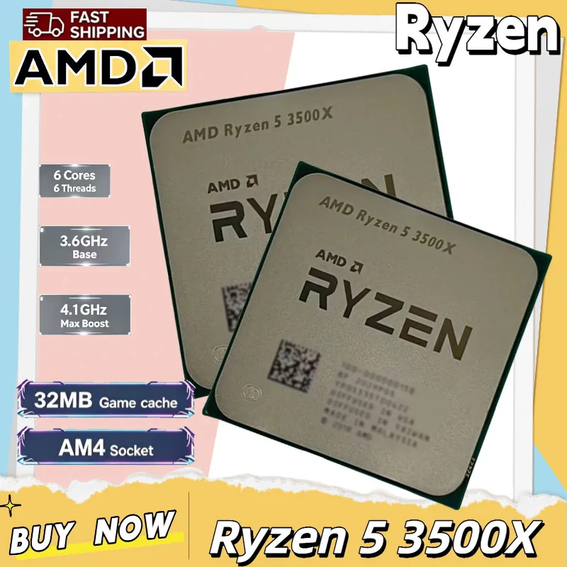 AMD Ryzen 5 3500X R5 3500X 3.6GHz 6 コア 6 スレッド CPU プロセッサ 7NM 65 ワット L3 = 32M 100-000000158 ソケット AM4 パッケージなし