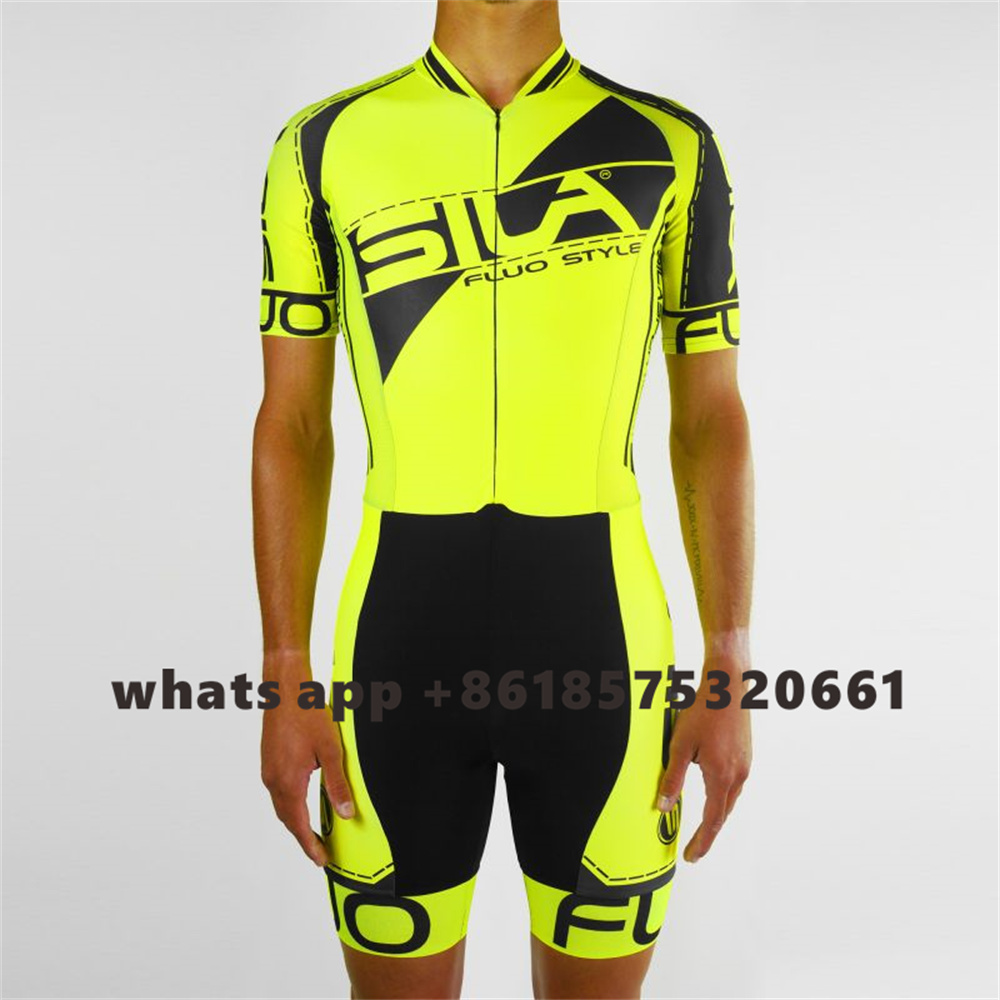 Sila 蛍光カラーデザイントライアスロンスキンスーツサイクリングメンズスーツトライアスロン薄型パッド Mtb combinaison ローラージャンプスーツ Ciclismo