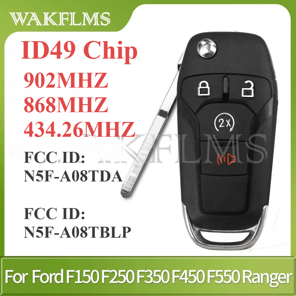 N5F-A08TDA フォード F150 F250 F350 F450 F550 レンジャーラプターブロンコ 2015-2022 リモート車のキー 902MHZ 868Mhz 434Mhz 49 チップ