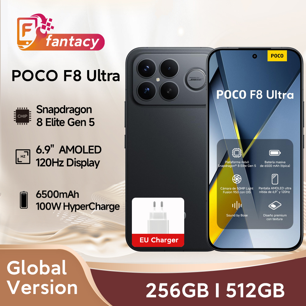 POCO F8 ウルトラグローバルバージョンスマートフォン Snapdragon 8 Elite Gen 5 6500mAh バッテリー 100W HyperCharge 50MP 6.9" 120Hz ディスプレイ NFC