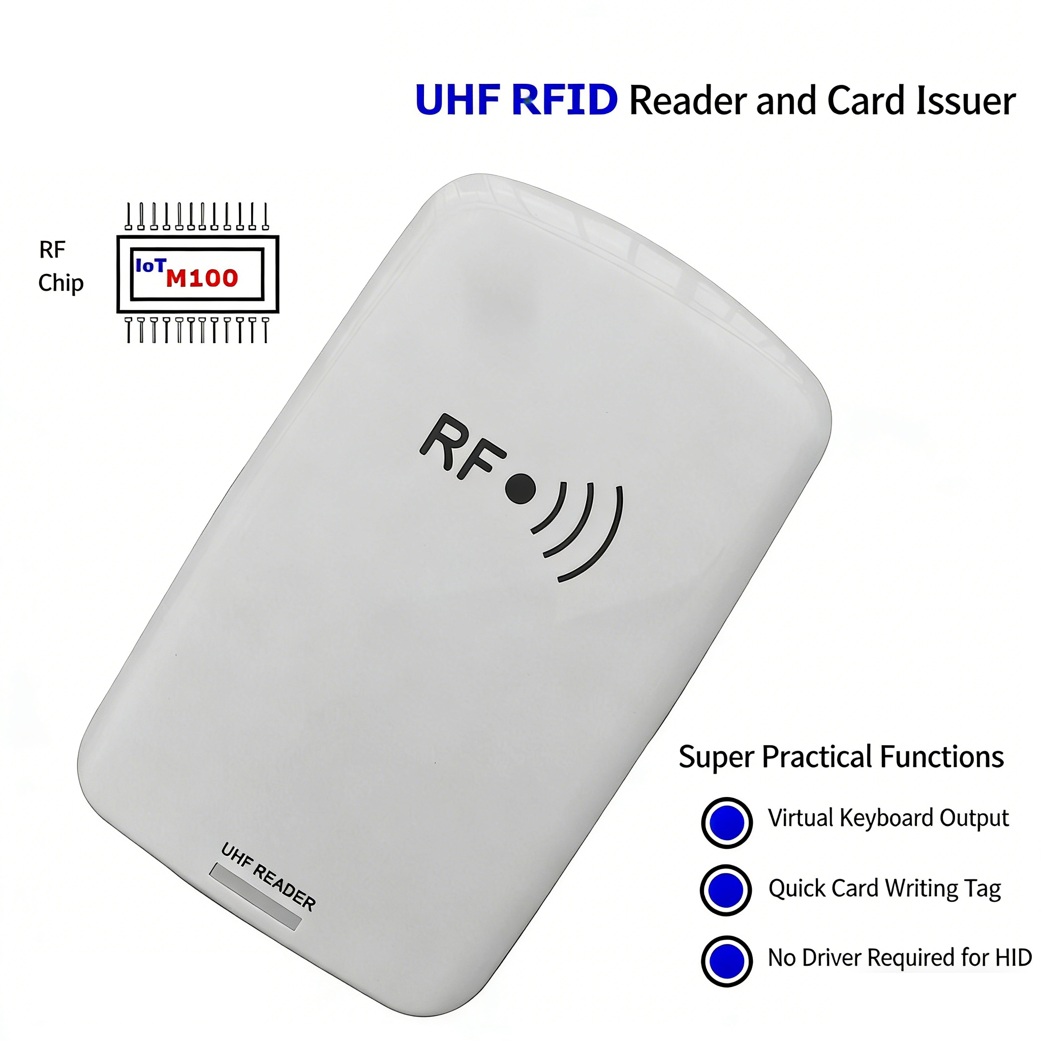 915MHz UHF RFID リーダー ライター デスクトップ USB HID プラグ