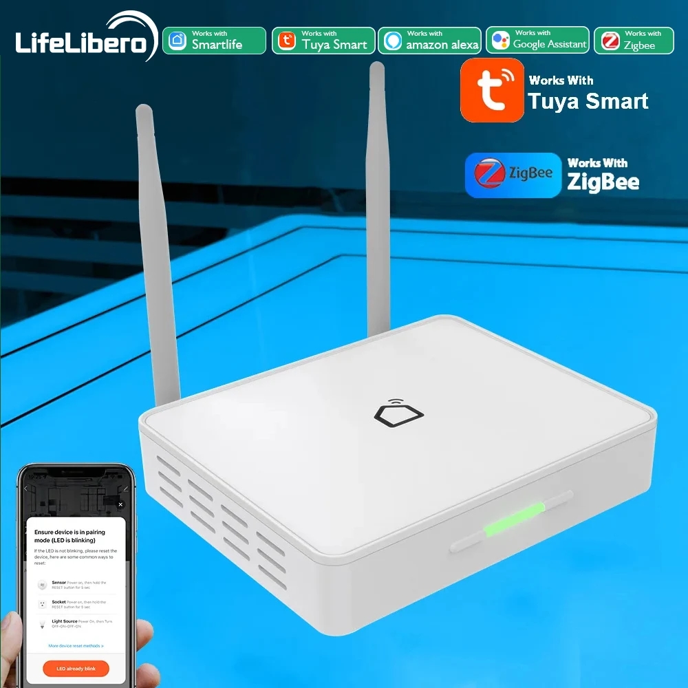 Tuya Zigbee ゲートウェイ RJ45 イーサネット強化信号スマートホームハブモダンワンキー交換作業 Alexa ビッグハウスヴィラホテル