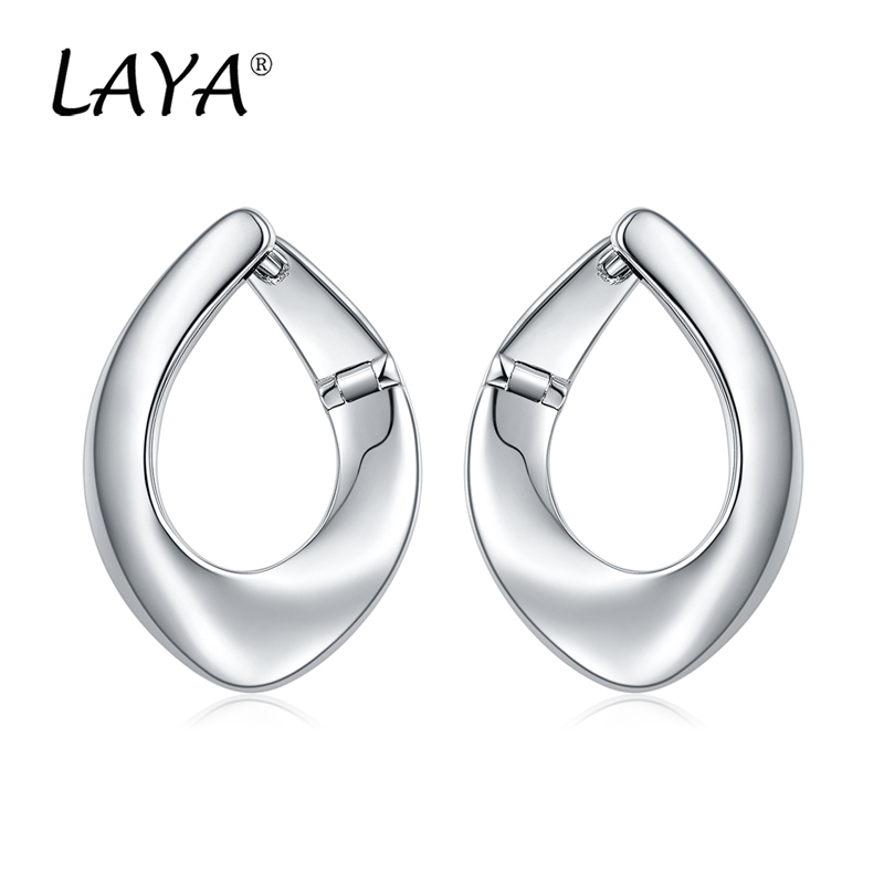 LAYA ドロップイヤリング女性のための母の日オーバル形状パーソナライズされたデザイン 925 スターリングシルバーオリジナル高級ジュエリー 2026 トレンド