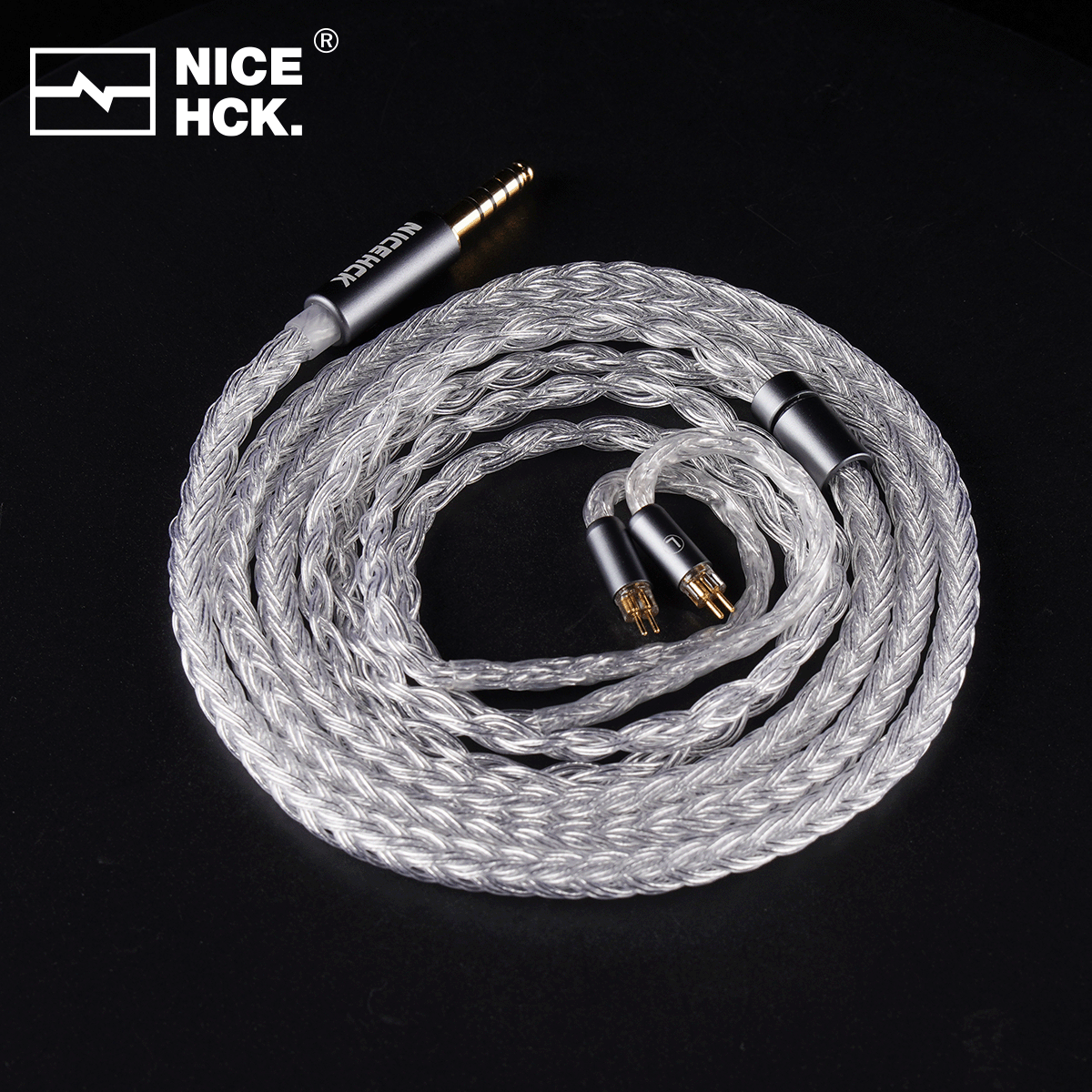 NICEHCK IcyMoon HiFi インイヤーイヤホン IEM ケーブル OCC シルバーメッキ OFC 2Pin/QDC Nova WAN ER Gate Zero EDX ZSN Conch Vivace ZVX 用