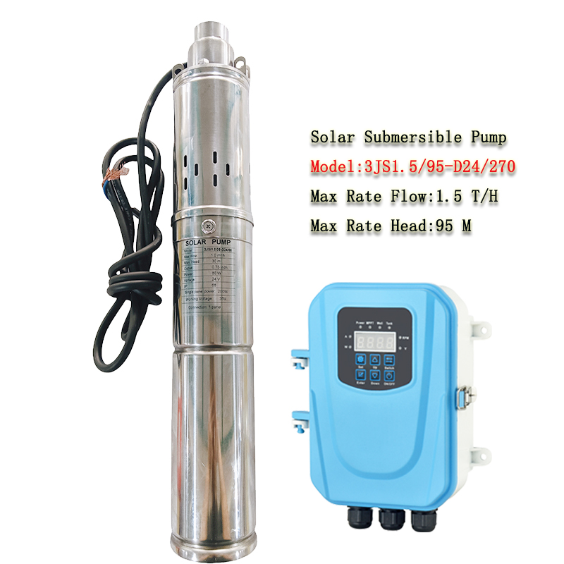 ソーラーウォーターポンプ 2 年保証 270W 0.4HP 水中ポンプ SS304 24V 庭や農場用の 3 インチ DC ソーラーウォーターポンプのベスト価格