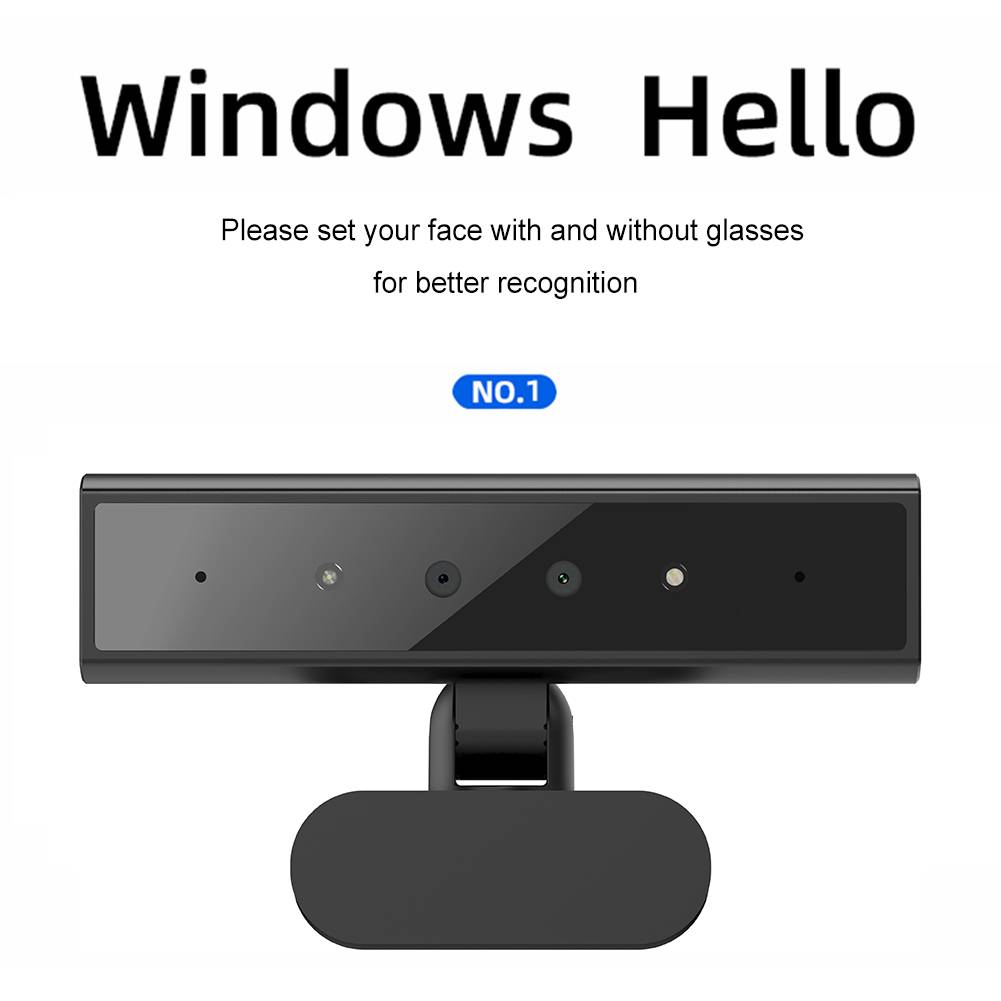 顔認識ウェブカメラ Windows Hello 2K ウェブカメラ 5MP 1080P ウェブカメラ IR 顔認識ログイン ラップトップ PC カメラ用 マイク付き