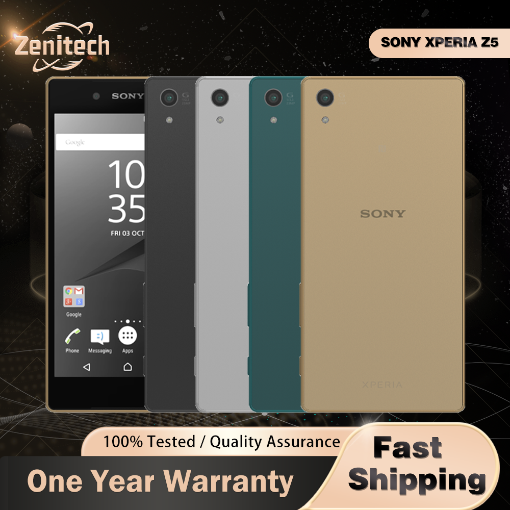 オリジナルソニー Xperia Z5 E6653 5.2 インチ 23MP カメラ RAM 3 ギガバイト ROM 32 ギガバイト GSM WCDMA 4 グラム LTE アンドロイドオクタコア携帯電話
