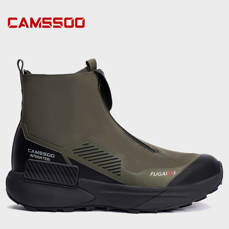 CAMSSOO ハイキングシューズ防水男性冬のアウトドアスポーツ登山靴狩猟戦術的なブーツ暖かいハイトップトレッキングスニーカー
