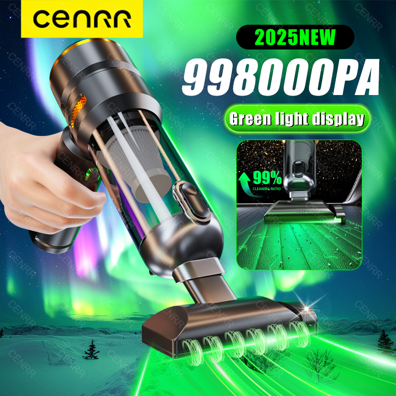 CENRR 車用掃除機 998000PA 強力な吸引ダスト表示ランプ強力なポータブルハンドヘルド車クリーナーエアガン
