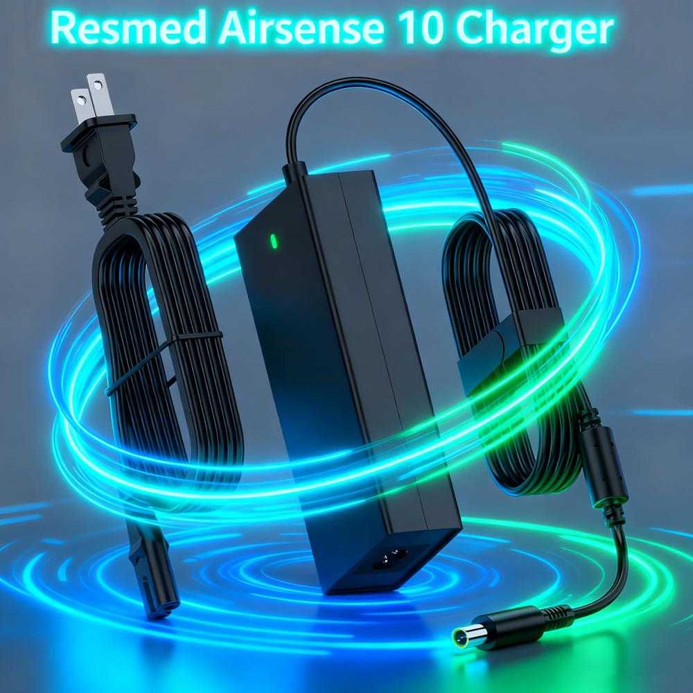 ResMed AirSense 10 用 90W AC アダプター – AirCurve 10 S VAuto ASV Elite AutoSet、CPAP マシン用交換用電源 370001