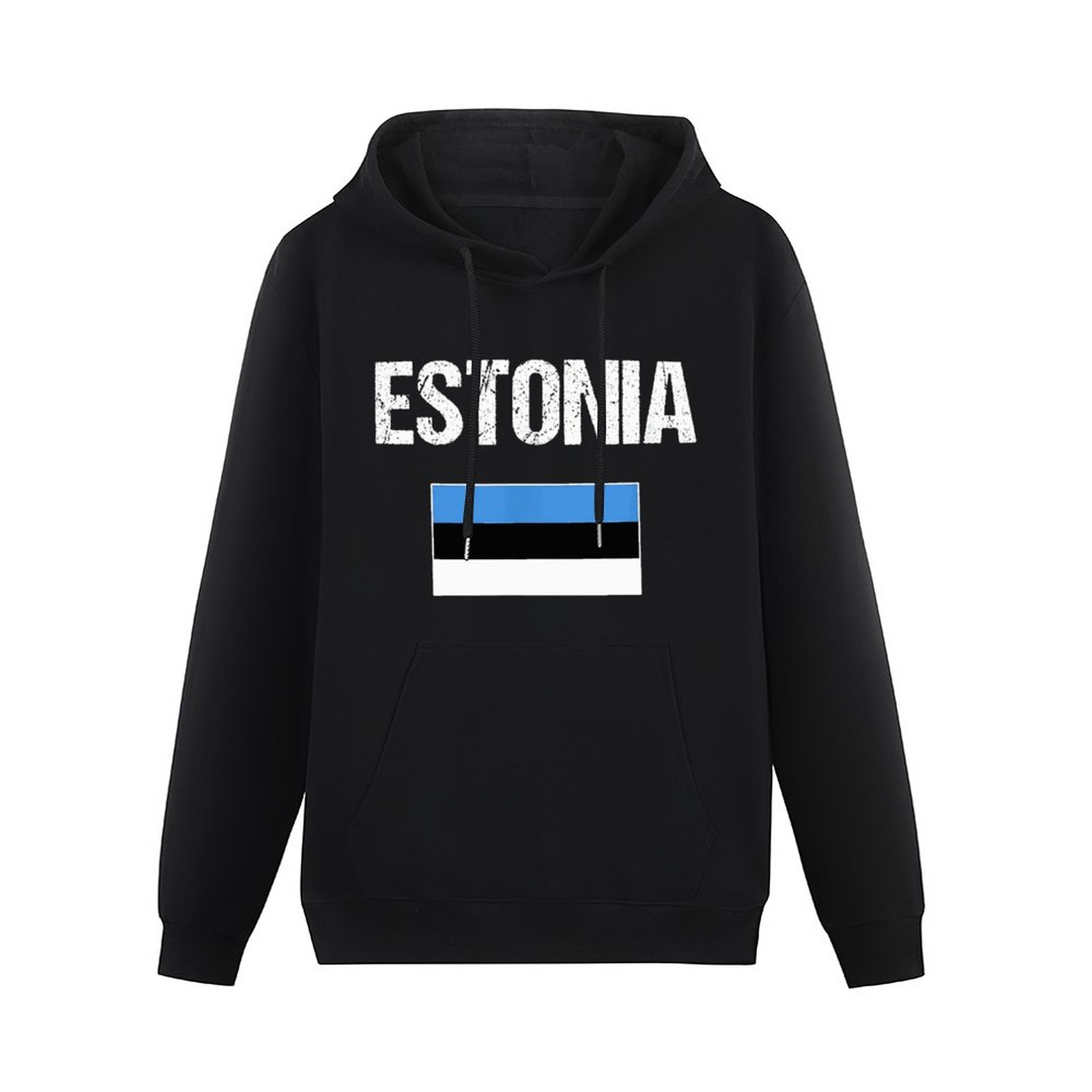男性女性パーカーエストニア国旗エストニア国地図パーカープルオーバーフード付きヒップホップスウェットシャツ綿ユニセックス