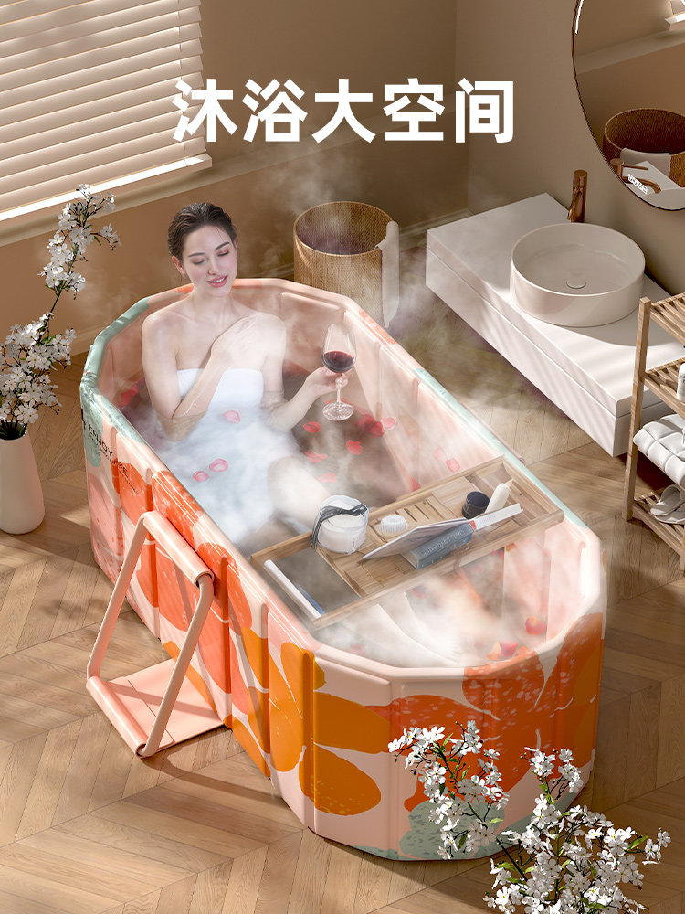 PYH モダン シンプル ライト ラグジュアリー 大人用折りたたみ式バスタブ - 全身浸かり、家庭用浴槽、座り浴槽