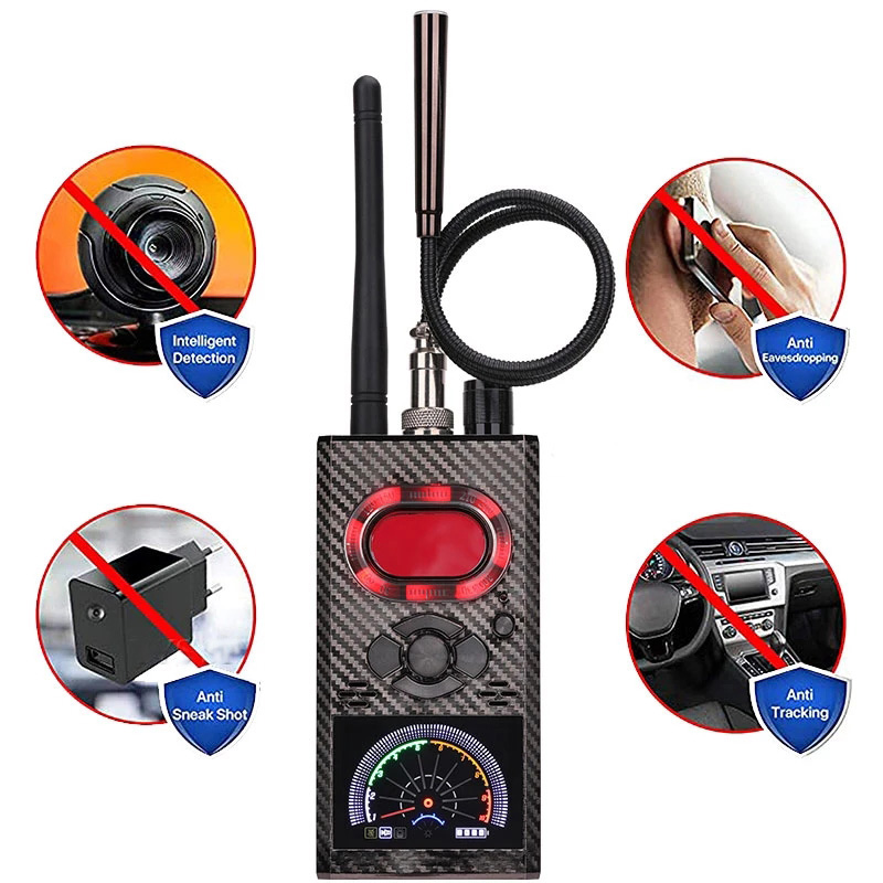 最新の K99 アンチスパイ隠しカメラ検出器 RF 信号ワイヤレスカメラレンズバグ GPS トラッカー磁気 GSM デバイススキャンファインダー VS K88