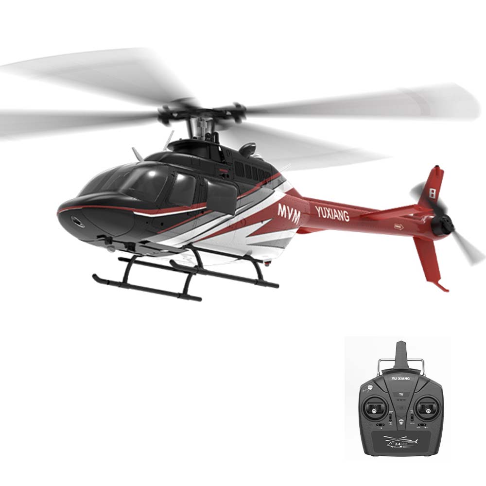 YUXIANG F08 1:27 Bell-206 スケール 2.4 グラム 6CH 高度ホールドオプティカルフローポジショニングデュアルブラシレスモーター RC ヘリコプター