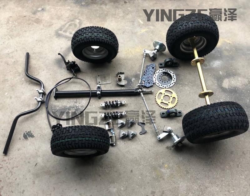 ゴーカートカート ATV UTV バギー 65 センチメートルリアアクスルタイロッドステアリングナックルフランジハンドルバーステアリングコラム 13X5.00-6 ホイール