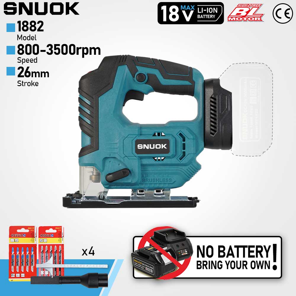 SNUOK [ベアマシン] ブラシレス電動カーブソー バッテリーなし 26 ミリメートル木工ラインソーレシプロソー マキタ用 18V バッテリー