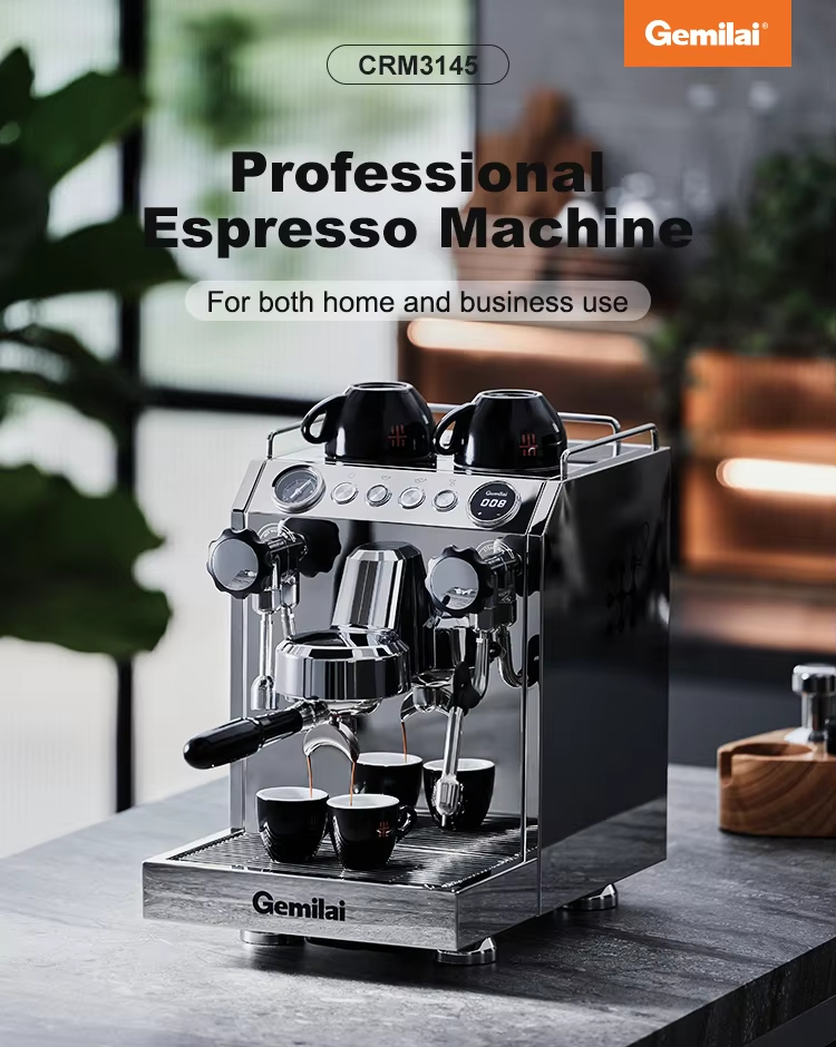 コーヒー Gemilai G3145B 15Bar 商業エスプレッソコーヒーメーカーインスタントサーモブロックと 1L S.S ボイラー ULKA ポンプバリスタツール