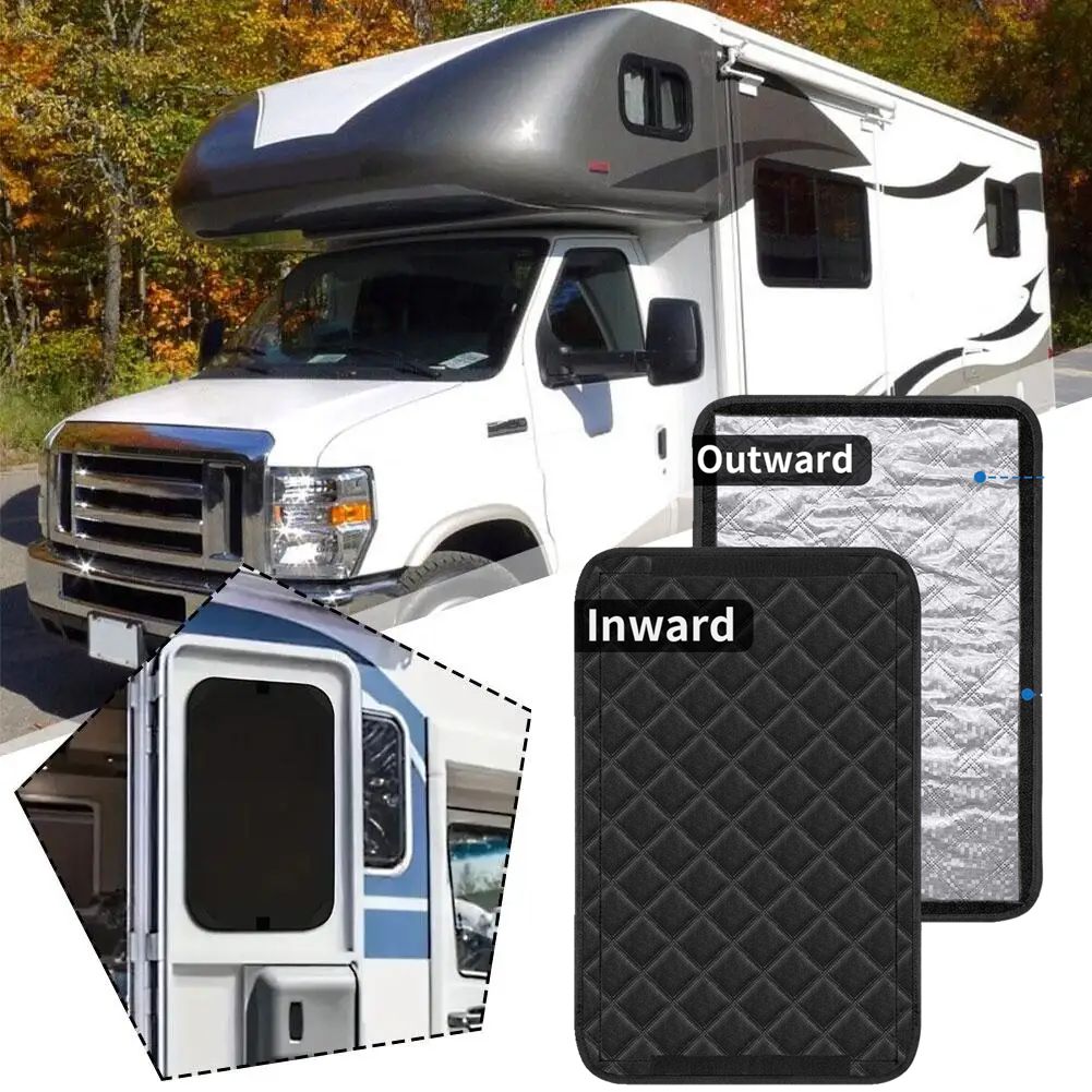 RV ドアウィンドウシェードカバー、サンシェードプライバシースクリーン、キャンピングカートラベルトレーラー、キャンピングカーサンシェードアクセサリー