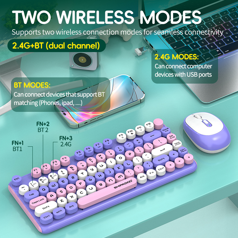 2.4G Bluetooth ワイヤレス キーボード