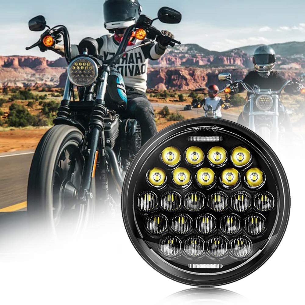 75 ワット Cree ランプ 5.75 インチ LED ヘッドライト Hi/Lo ビーム DRL ハーレーダイナソフテイルスポーツスタートライアンフビクトリーバイクヘッドランプ