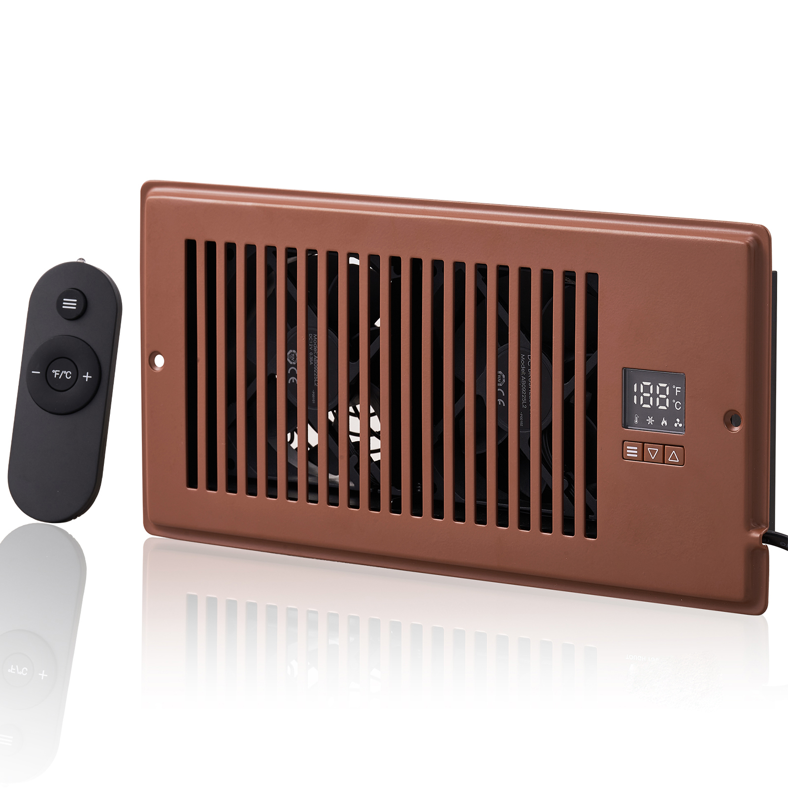 SucceBuy レジスター ブースター ファン 静かなベント ブースター ファン 4 インチ x 10 インチのレジスター穴に適合 リモコンとサーモスタット制御付き