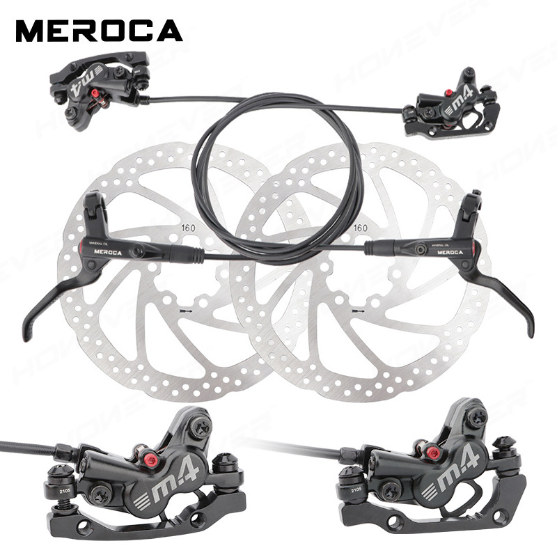 MEROCA M4 自転車 Mtb ブレーキ油圧ディスクブレーキ 160 ミリメートルローター MTB バイクオイルディスクブレーキ 4 ピストンオイルブレーキ自転車部品サイクリング