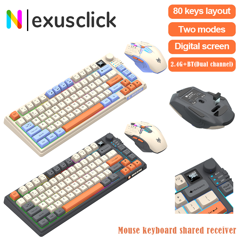プレミアム デュアル モード (2.4G Bluetooth) キーボード マウス コンボ/キーボード | Rechargeable | with Display Screen