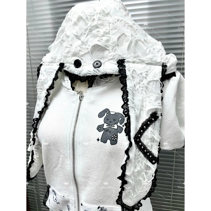 和菓子かわいいプレッピースタイル女性 2 点セットロリータデザインパーカートップスミニシックなスカート女性プリンセスレトロ衣装