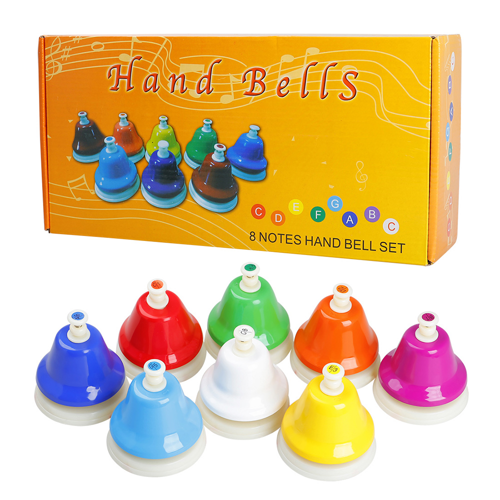 Orff 楽器セット カラフルな 8 音ハンドベル子供の音楽おもちゃ赤ちゃん早期教育美しいクリスマスギフト
