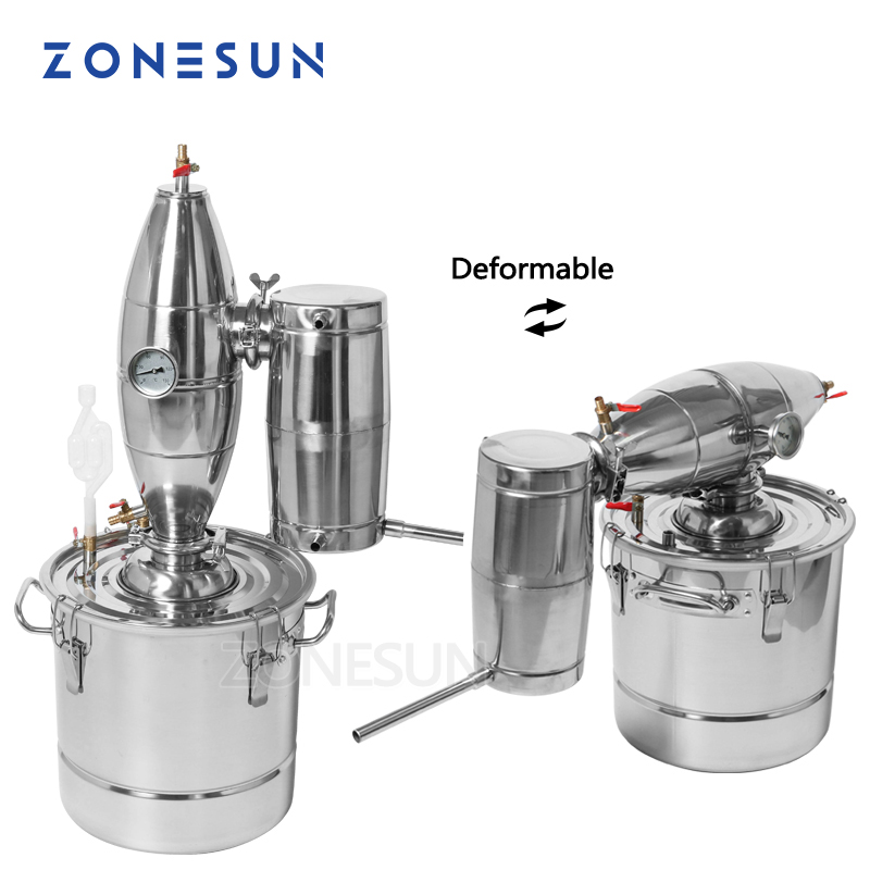 ZONESUN 20L家庭用ステンレス鋼家庭用ワイン醸造装置アルコール蒸留器ワインメーカー英語マニュアル