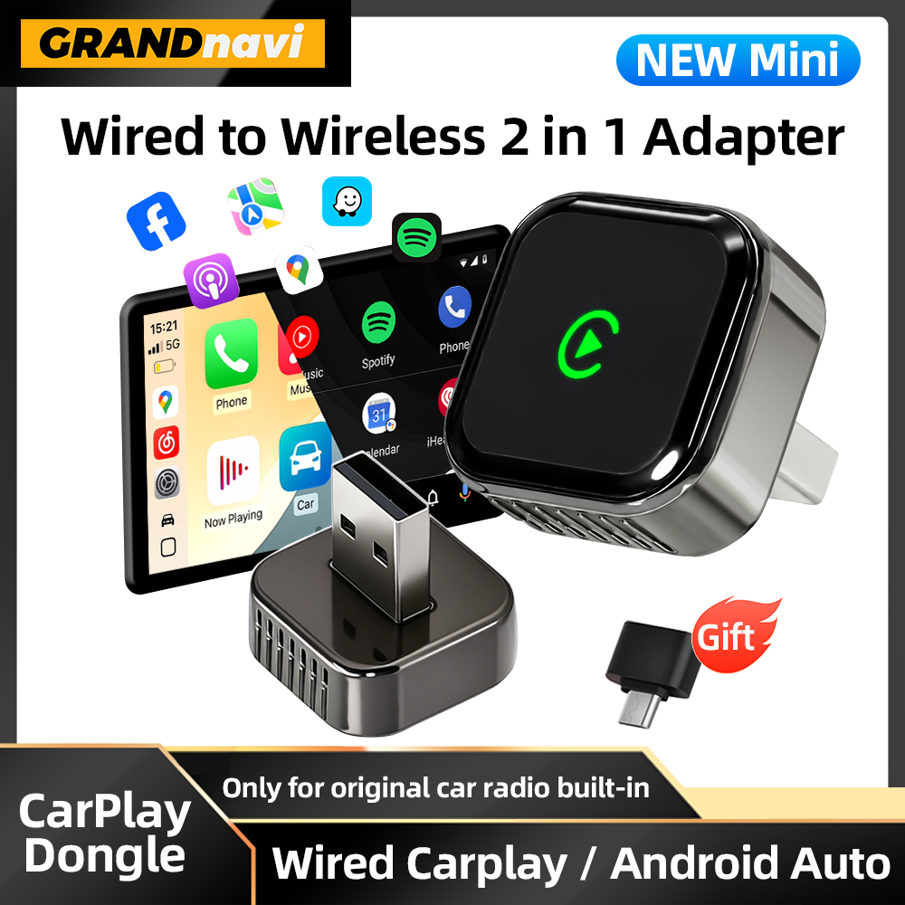 ワイヤレス CarPlay アダプタ 2IN1 Android 自動 AI スマートボックス車インテリジェントシステム VW トヨタ日産ホンダフォードベンツ