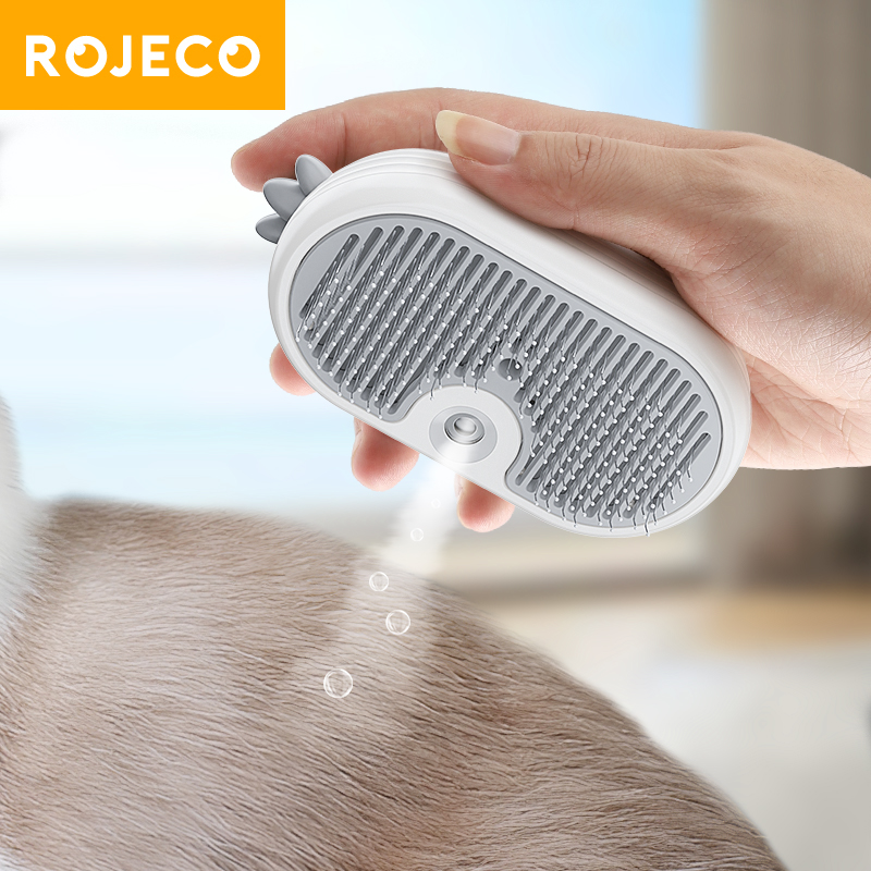 ROJECO 猫スチームブラシペットの毛コーム電動スプレー猫の毛ブラシマッサージワイヤレス猫犬の毛ブラシグルーミング用品