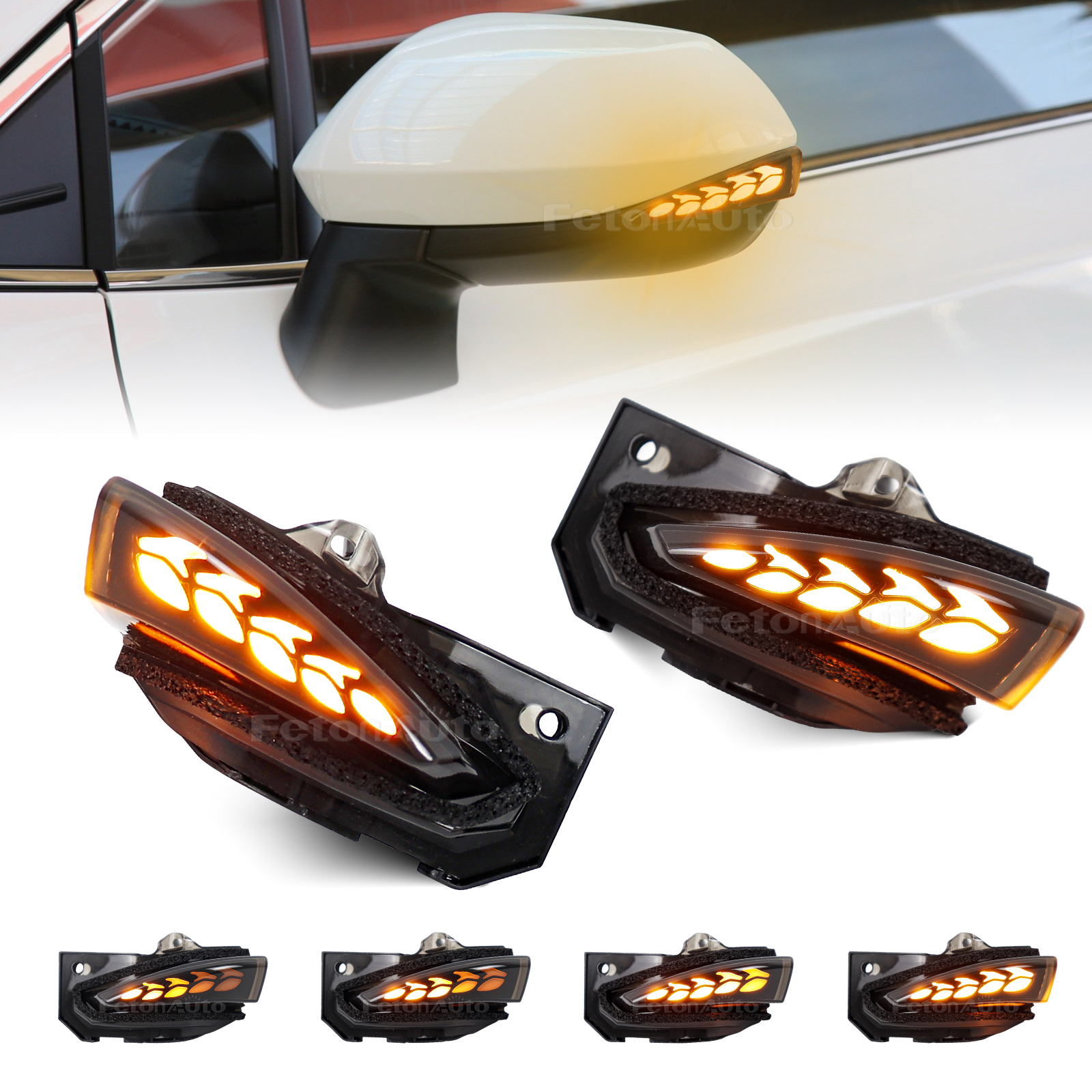 2x ダイナミックターンシグナルライトリアビューミラーシーケンシャル LED アンバーランプトヨタカローラスポーツ E210 ハッチバック 2019 -2021