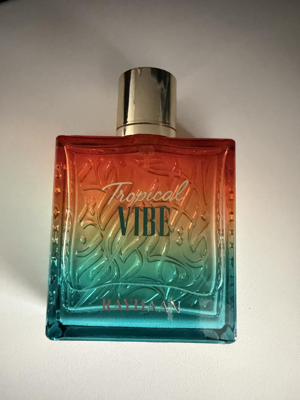 RAYHAAN トロピカル バイブ EDP 香水、グラデュアル オレンジ ブルー ボトル トロピカル フルーツ シトラス ニュートラル パフューム 100ml