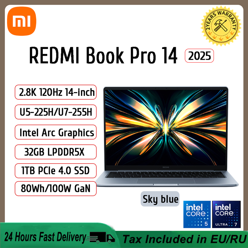 Xiaomi ラップトップ REDMI Book Pro 14 2025 ラップトップ Ultra5-225H/Ultra7-255H/16GB/32GB/1TB/2.8K/120Hz