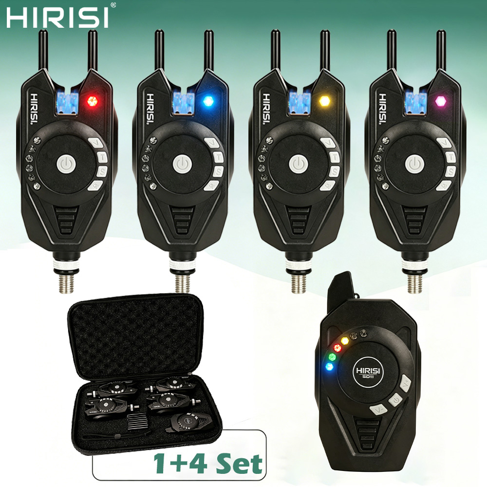Hirisi SD11 ワイヤレス鯉釣りバイトアラームセット LED ライトインジケーター音量調節可能