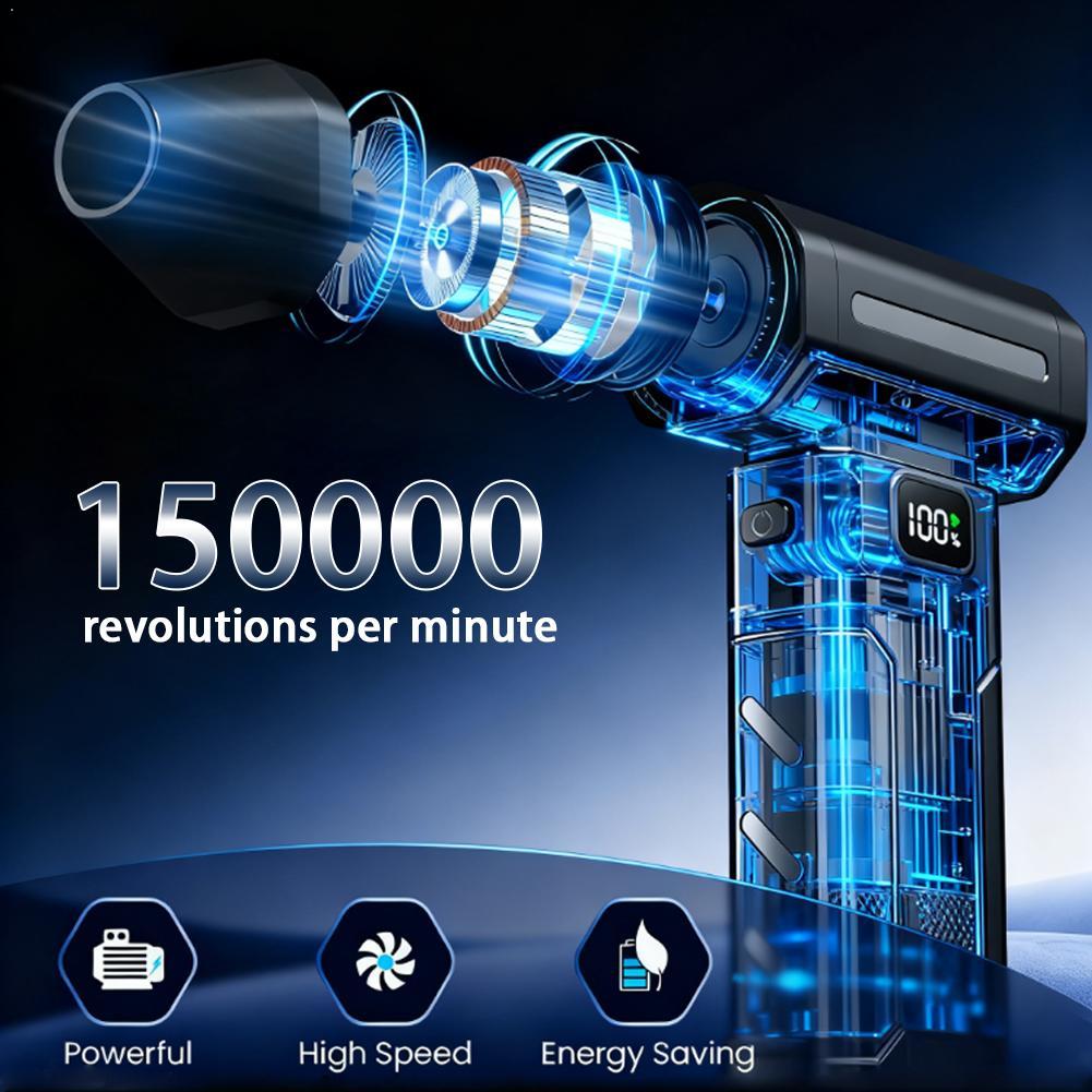 150000RPM ダストブロワー LED ライト強力なハンドヘルド充電式ブロワー電動エアダスター 5 スピード