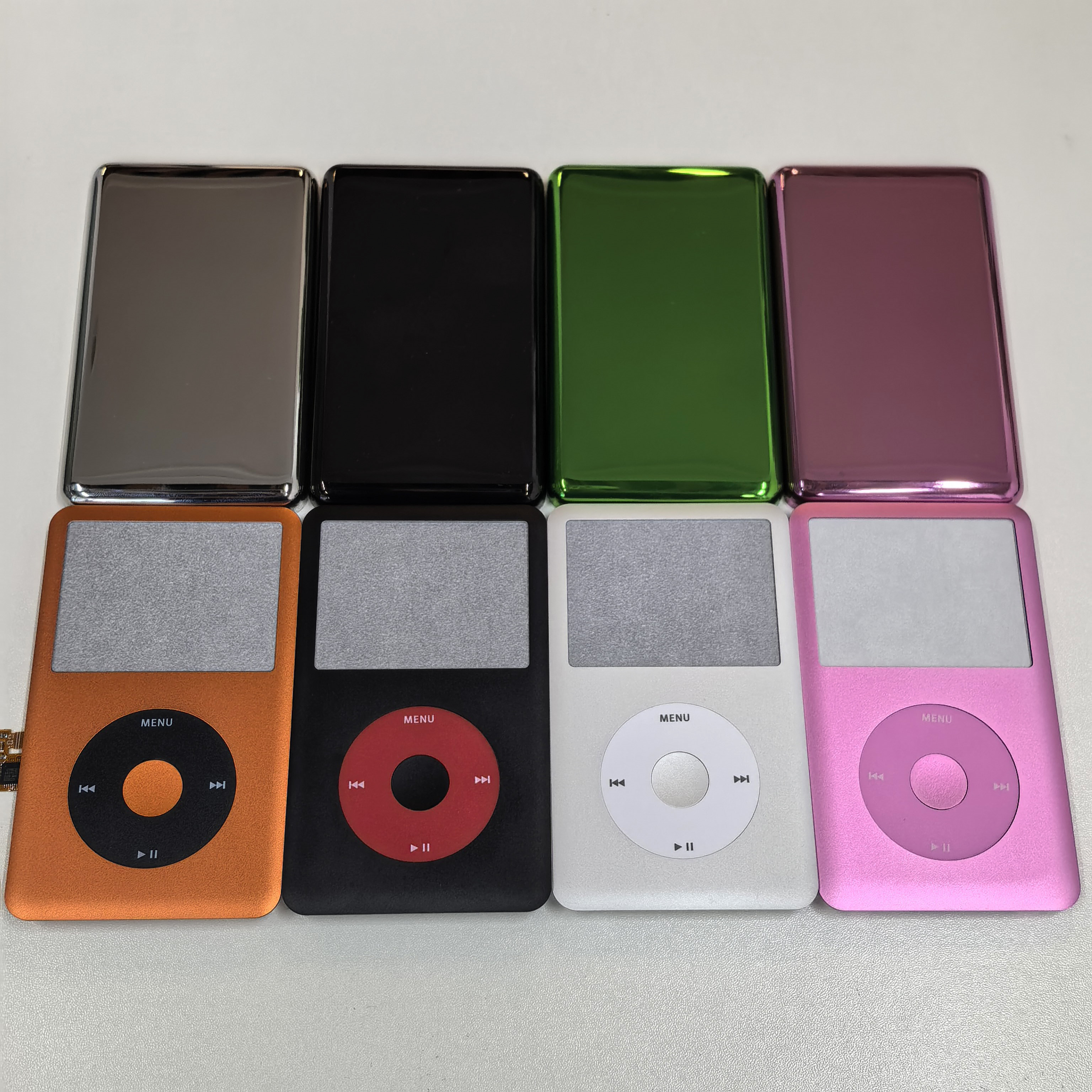 iPod Classic 6th 7th Gen A1238 用交換用メタルフロントバックハウジング、クリックホイール付きフェイスプレートバックプレート 80-160GB
