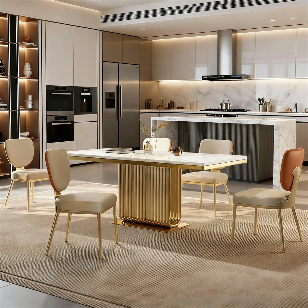 # Furniture Modern Dining Table Set 6 Seater Luxury Marble Dining Table Table Set 6 Chair