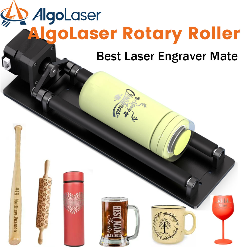AlgoLaser レーザーロータリーローラーレーザー彫刻モジュール 360 度回転彫刻用円筒円錐オブジェクト Y 軸ロータリーローラー