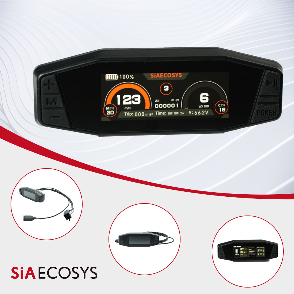 SiAECOSYS 3.13 インチ TFT SCJ313 スピードメーター CAN バスと 1 リン電動自転車用ロングゲージ調整可能