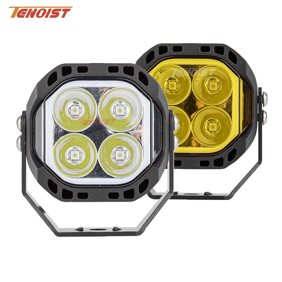 1 個超高輝度 3.3 インチ白黄色スポット LED ドライビングヘッドフォグライト車 SUV トラックオフロードオートバイ ATV トラック 12-36V