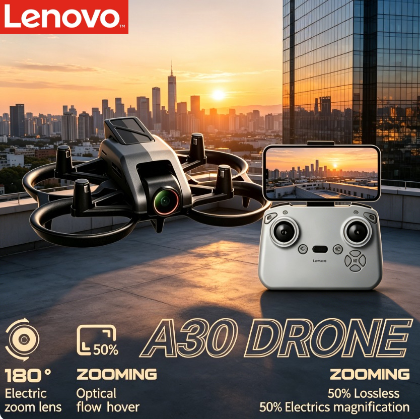 Lenovo A30 GPS レーシング ドローン 折りたたみ式 8K カメラ フルサラウンド保護ガード オプティカル フロー FPV クワッドコプター