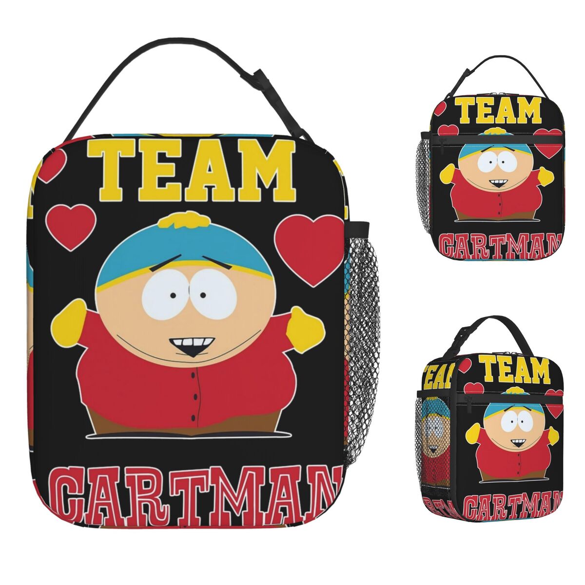 S-Southparks ランチバッグ 女の子用 プリントランチボックス 美的ピクニック クーラーバッグ ポータブル オックスフォード トート フードバッグ